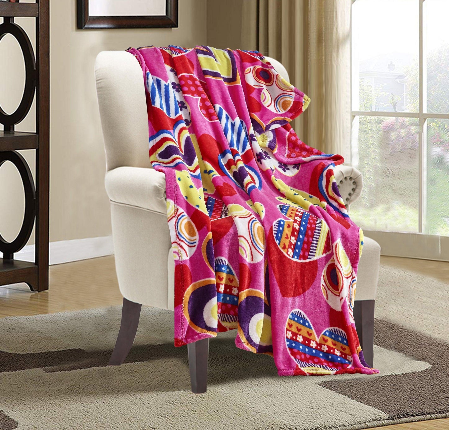 Elegant Comfort Valentine's Day 50" x 60" Throw - Love Theme Flannel Fleece Throw Blanket