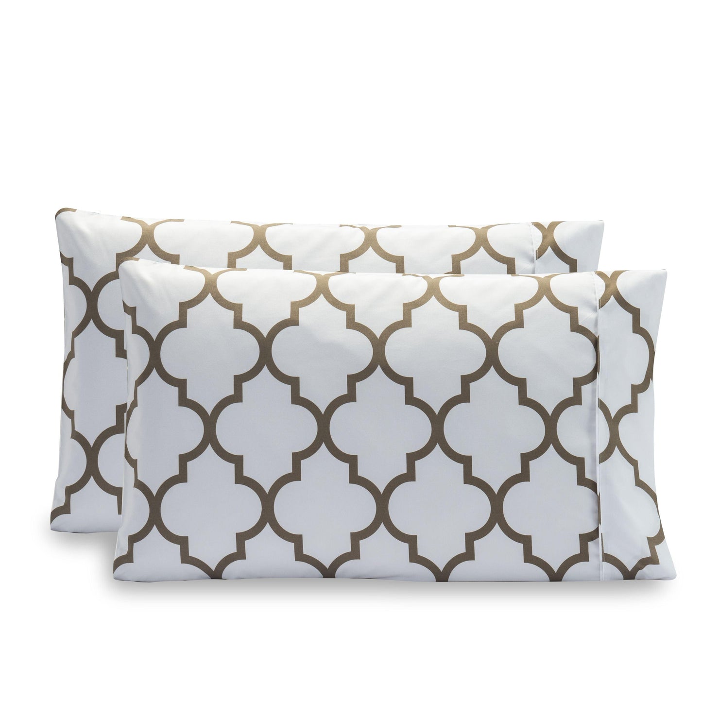 Elegant Comfort Quatrefoil - Moroccan Trellis Pattern - Set of 2 Pillowcases