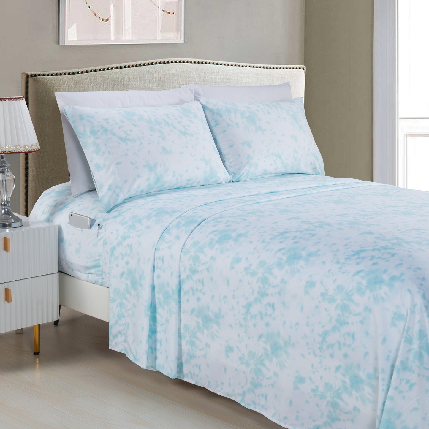 Elegant Comfort 6-Piece Colorful Tie Dye Pattern Sheet Set - Soft as a Hotel Premium Quality Bedding