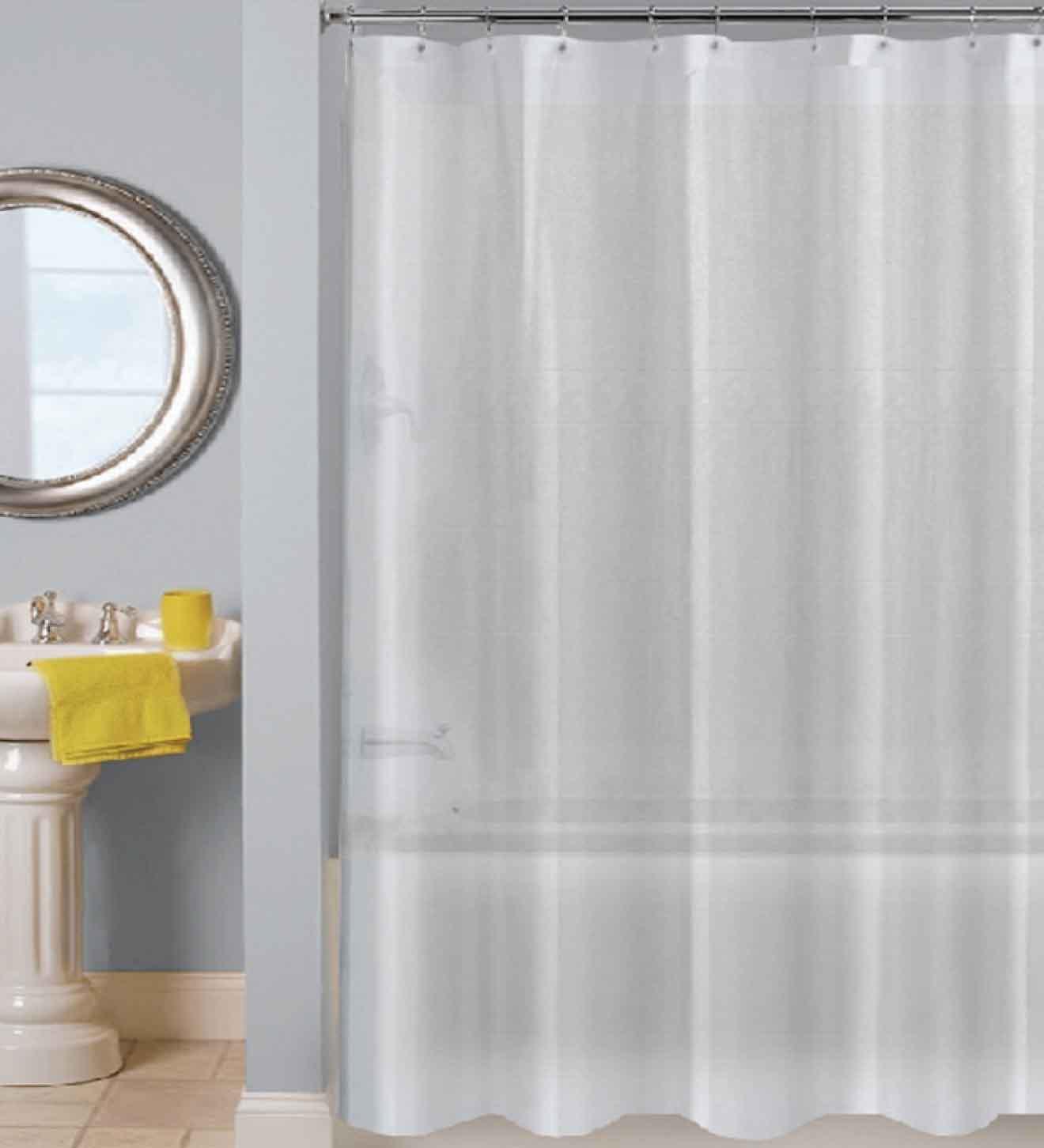 Elegant Comfort Vinyl Waterproof Shower Curtain - 3D Graphic Printed and Clear