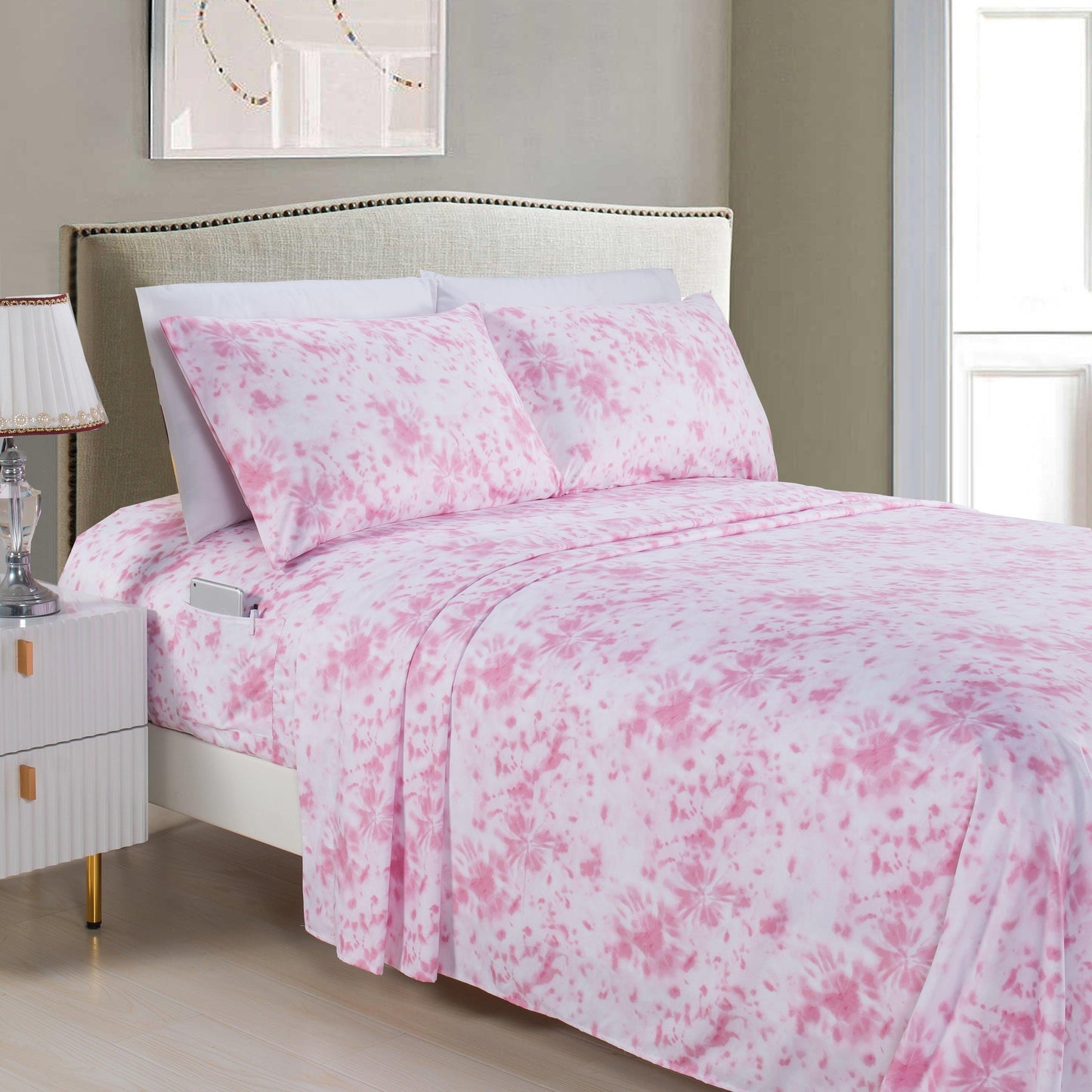 Elegant Comfort 6-Piece Colorful Tie Dye Pattern Sheet Set - Soft as a Hotel Premium Quality Bedding
