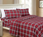 6-Piece Plaid Pattern Bed Sheet Set - Soft as a Hotel Premium Quality