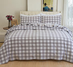 Buffalo Checkered Pattern - 100% Turkish Cotton Flannel, 4-Piece Flannel Sheet Set