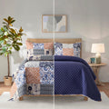 3-Piece Patch Plaid Quilted Reversible Bedspread Coverlet Set