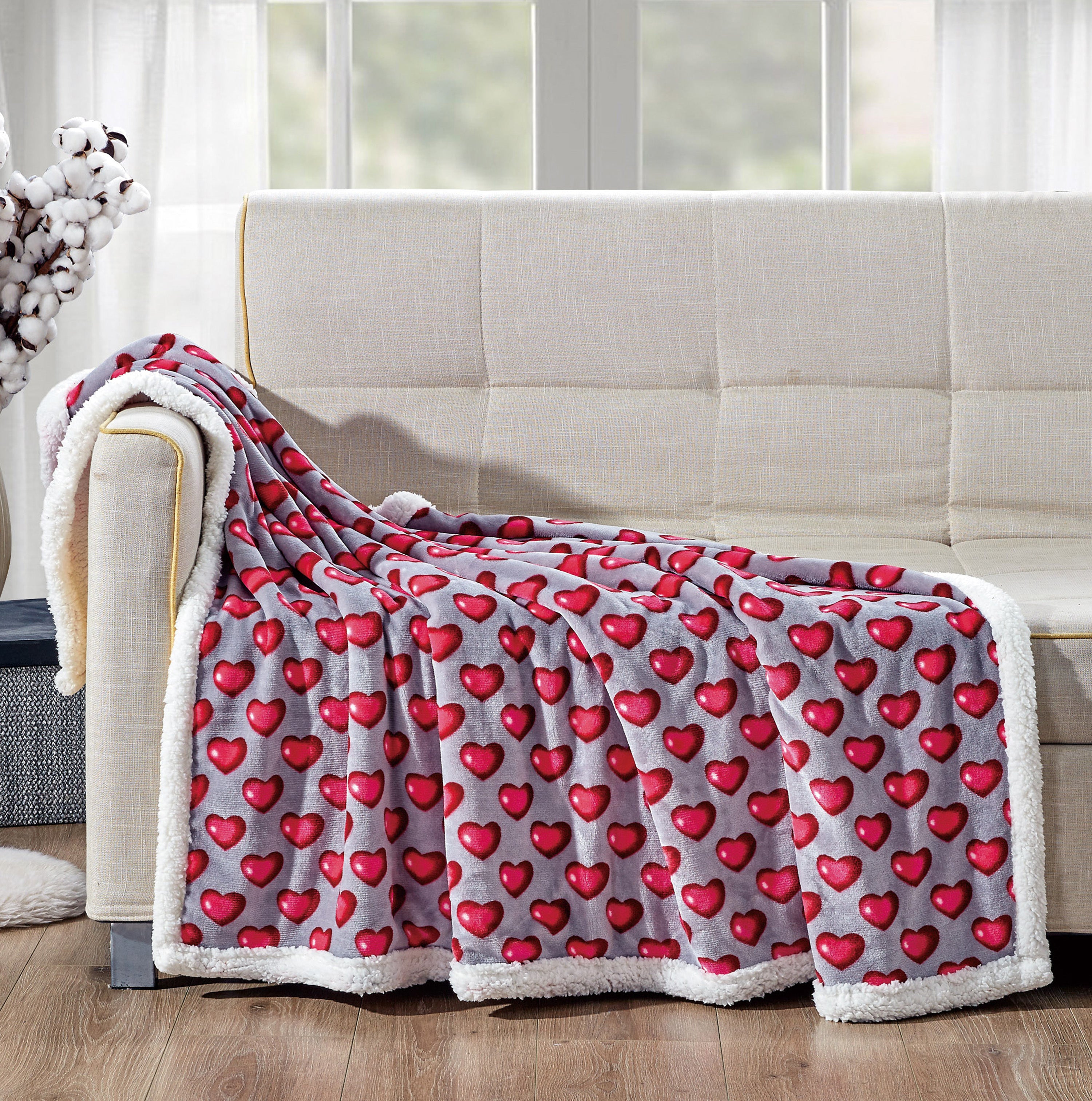 Valentine's Day 50" x 60" Throw - Love Theme Flannel Fleece Throw Blanket