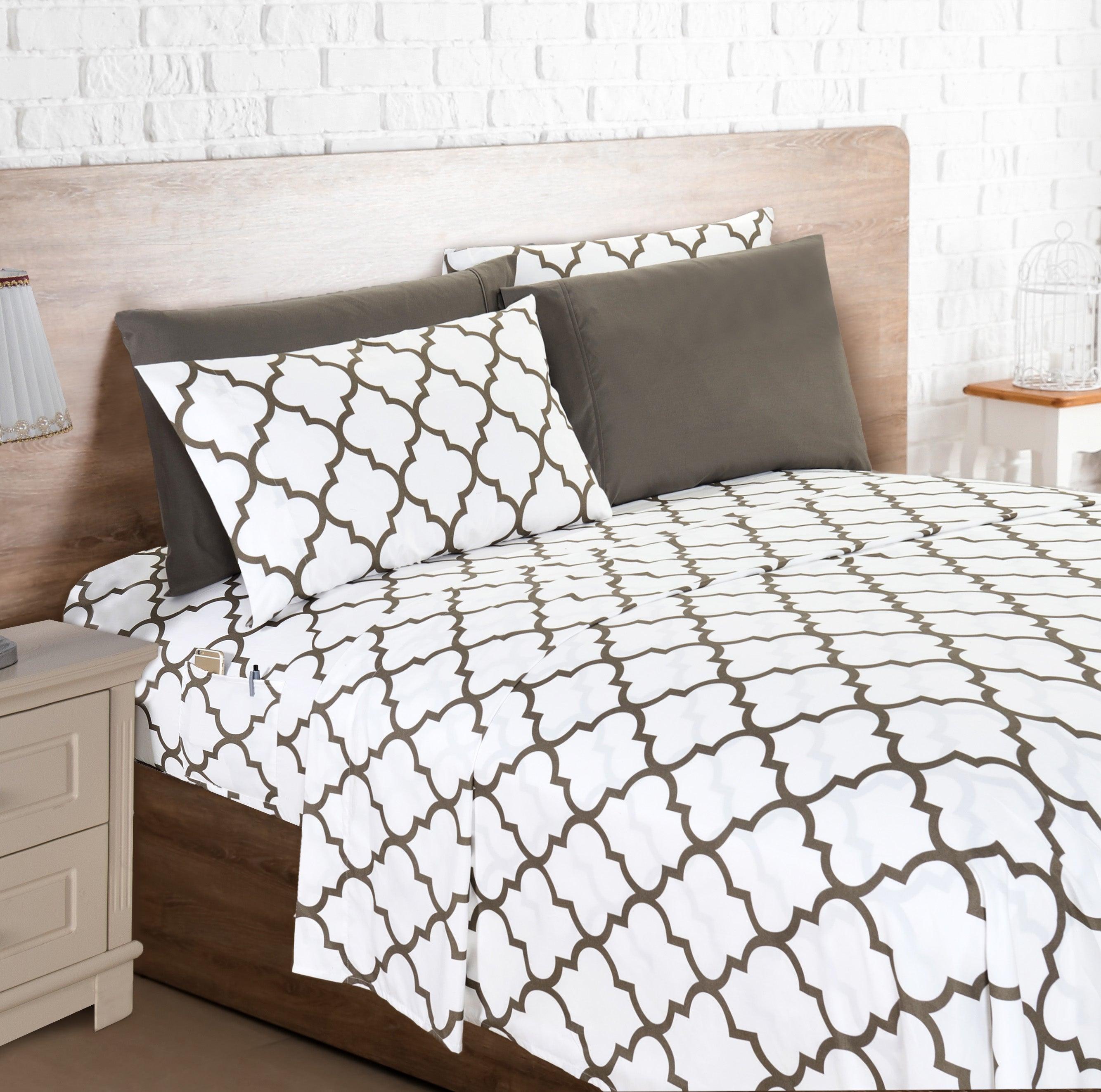 6-Piece Moroccan Trellis Printed Pattern - Soft as a Hotel Premium Quality