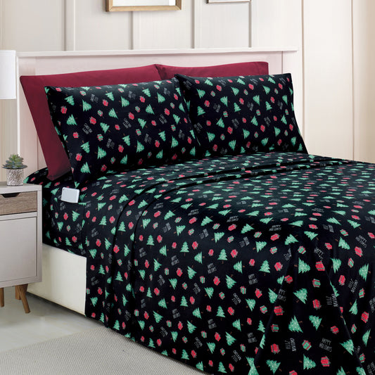 Elegant Comfort 6-Piece Christmas & Holiday Sheet Set - Soft as a Hotel Premium Quality