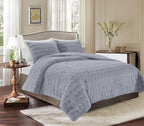 Fluffy 3-Piece Faux Rabbit Fur Comforter Set