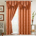 Set of 2 Deyia Jacquard Look Curtain Panels - 54" W x 84" L