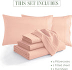 Extra deep Pocket 3 Line Embroidery, 6-Piece Sheet Set