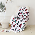 Christmas Sherpa Throw with Flannel Fleece - 50 x 60 inches