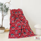 Christmas Sherpa Throw with Flannel Fleece - 50 x 60 inches