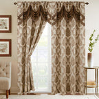 Set of 2 Nesreen Jacquard Look Curtain Panels - 54" W x 84" L
