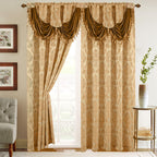 Set of 2 Deyia Jacquard Look Curtain Panels - 54" W x 84" L