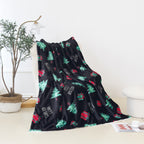 Christmas Sherpa Throw with Flannel Fleece - 50 x 60 inches