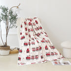 Christmas Sherpa Throw with Flannel Fleece - 50 x 60 inches