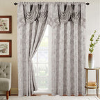 Set of 2 Shereen Jacquard Look Curtain Panels - 54" W x 84" L