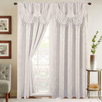 Set of 2 Deyia Jacquard Look Curtain Panels - 54" W x 84" L