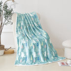 Christmas Sherpa Throw with Flannel Fleece - 50 x 60 inches