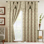 Set of 2 Shereen Jacquard Look Curtain Panels - 54" W x 84" L