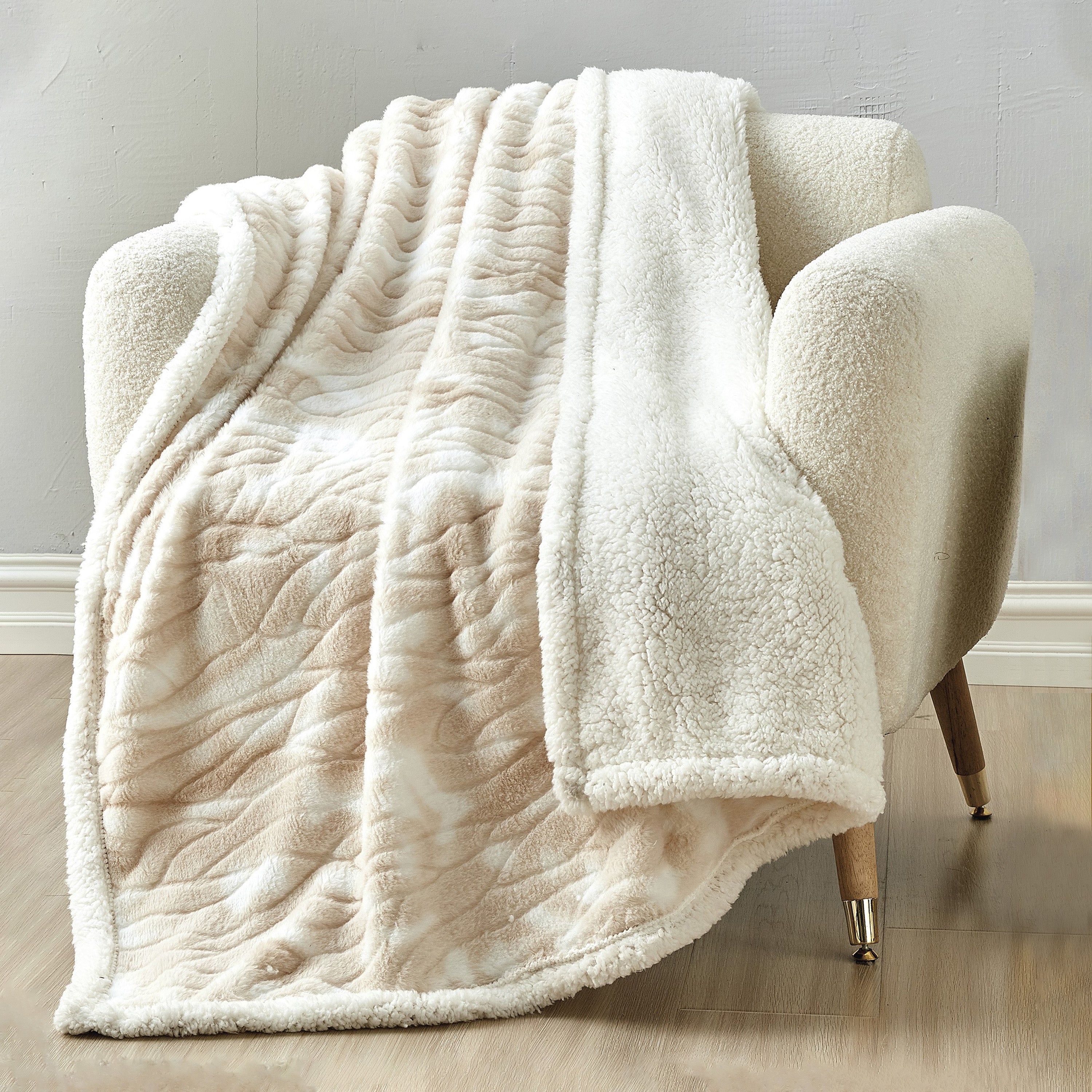 50" x 60" Printed Sherpa Back Throw