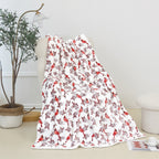 Christmas Sherpa Throw with Flannel Fleece - 50 x 60 inches