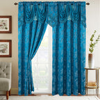 Set of 2 Shereen Jacquard Look Curtain Panels - 54" W x 84" L