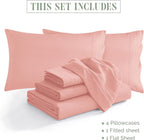 Extra deep Pocket 3 Line Embroidery, 6-Piece Sheet Set