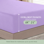 Extra deep Pocket 3 Line Embroidery, 6-Piece Sheet Set