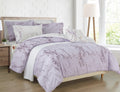 Reversible 10-Piece Marble Print Comforter Set, Includes 6-Piece Sheet Set with Double Sided Storage Pockets