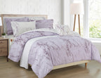 Reversible 10-Piece Marble Print Comforter Set, Includes 6-Piece Sheet Set with Double Sided Storage Pockets