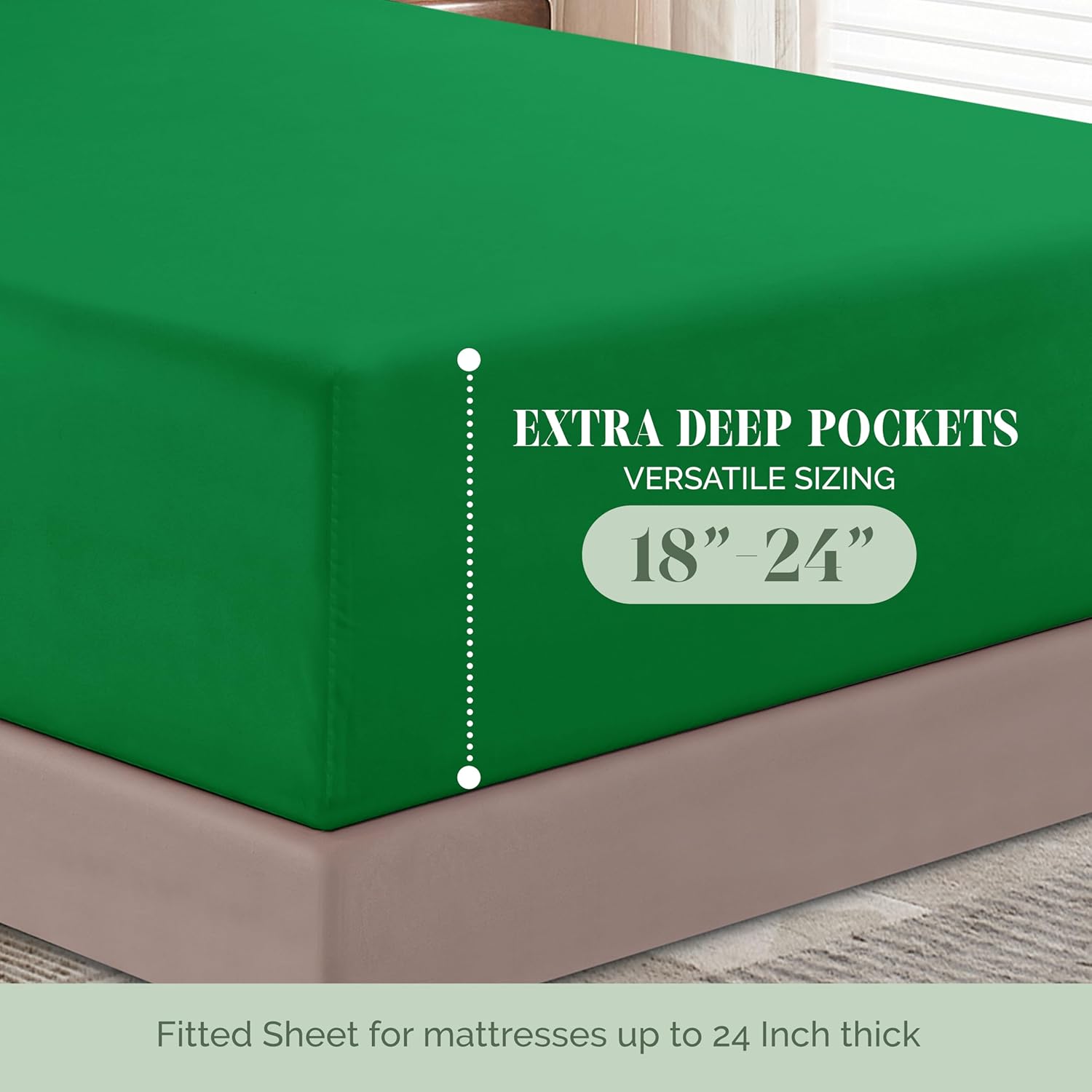 Extra deep Pocket 3 Line Embroidery, 6-Piece Sheet Set