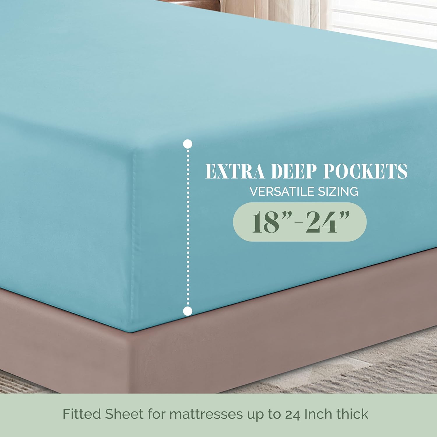 Extra deep Pocket 3 Line Embroidery, 6-Piece Sheet Set