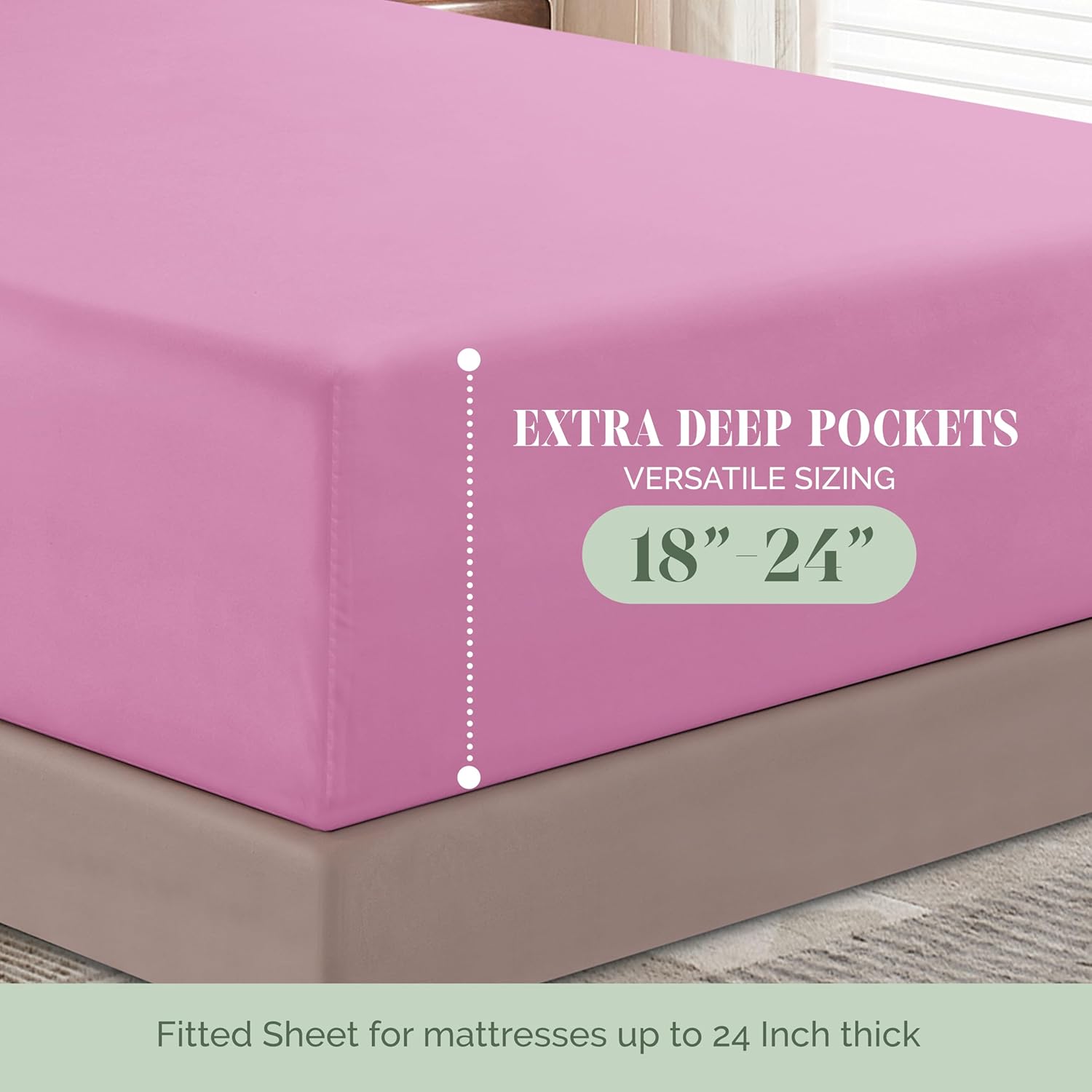 Extra deep Pocket 3 Line Embroidery, 6-Piece Sheet Set