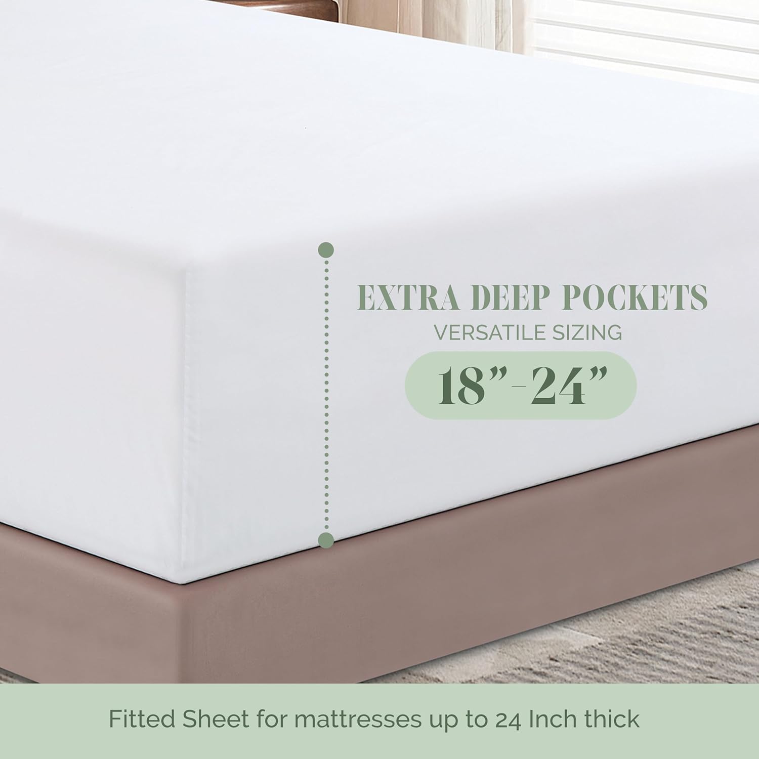Extra deep Pocket 3 Line Embroidery, 6-Piece Sheet Set