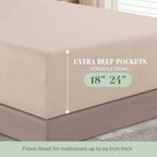 Extra deep Pocket 3 Line Embroidery, 6-Piece Sheet Set