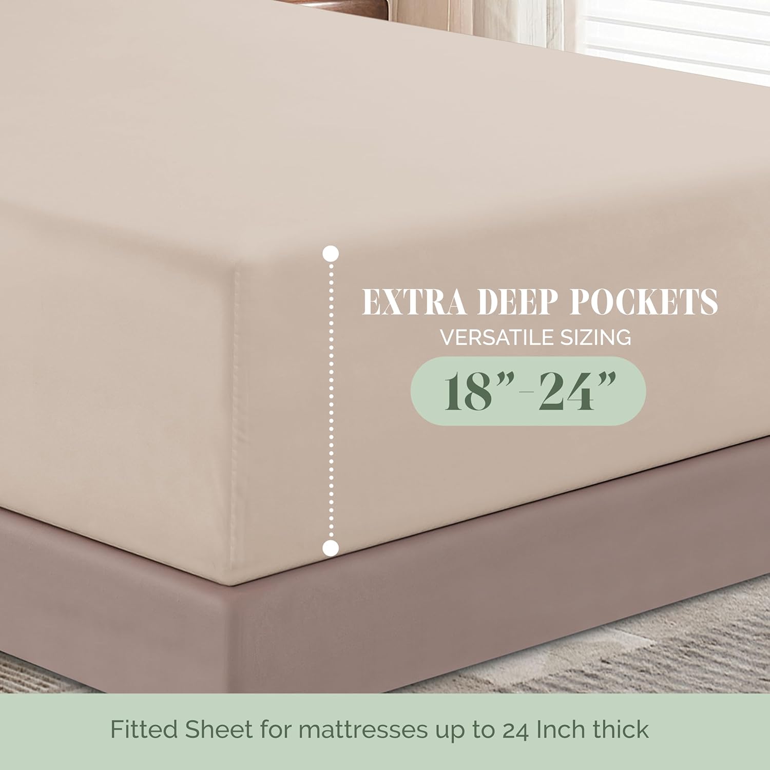 Extra deep Pocket 3 Line Embroidery, 6-Piece Sheet Set
