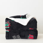 Christmas Sherpa Throw with Flannel Fleece - 50 x 60 inches