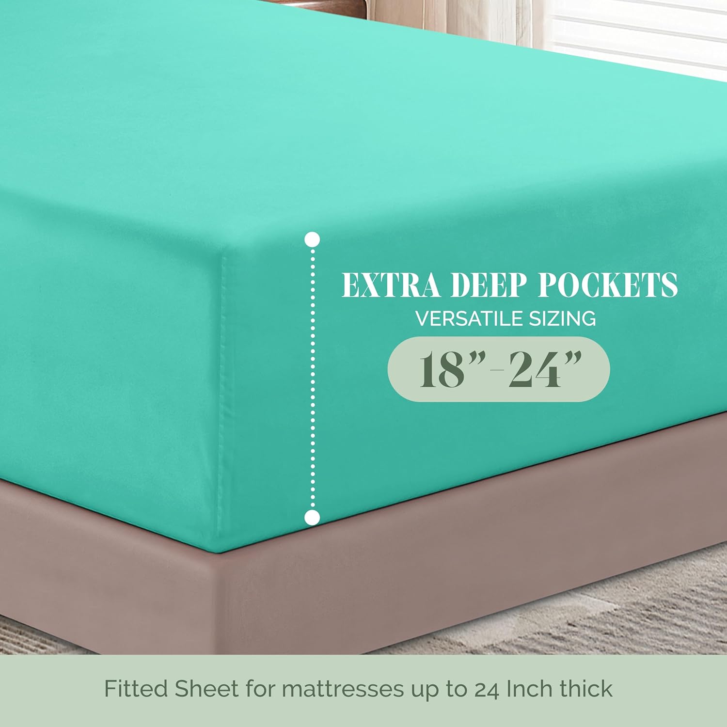 Extra deep Pocket 3 Line Embroidery, 6-Piece Sheet Set