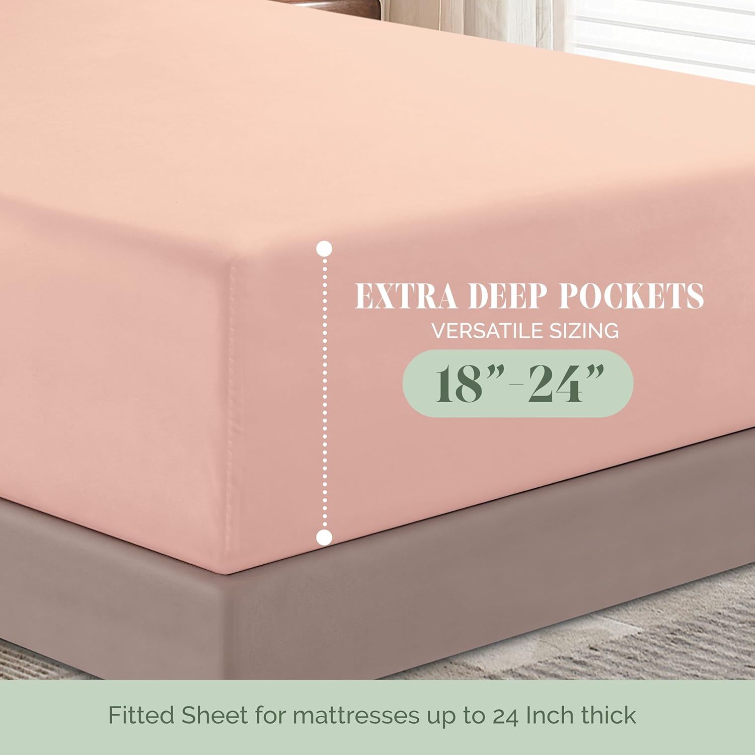 Extra deep Pocket 3 Line Embroidery, 6-Piece Sheet Set