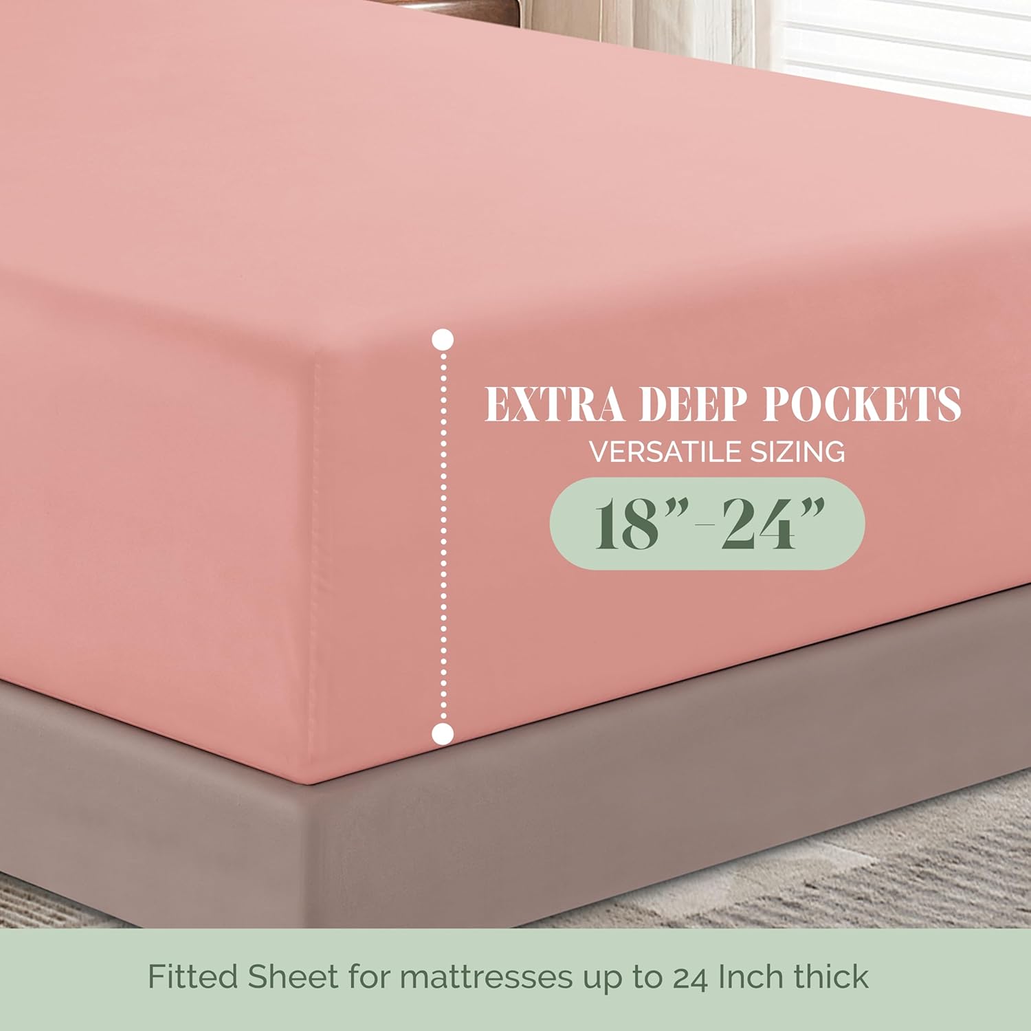 Extra deep Pocket 3 Line Embroidery, 6-Piece Sheet Set