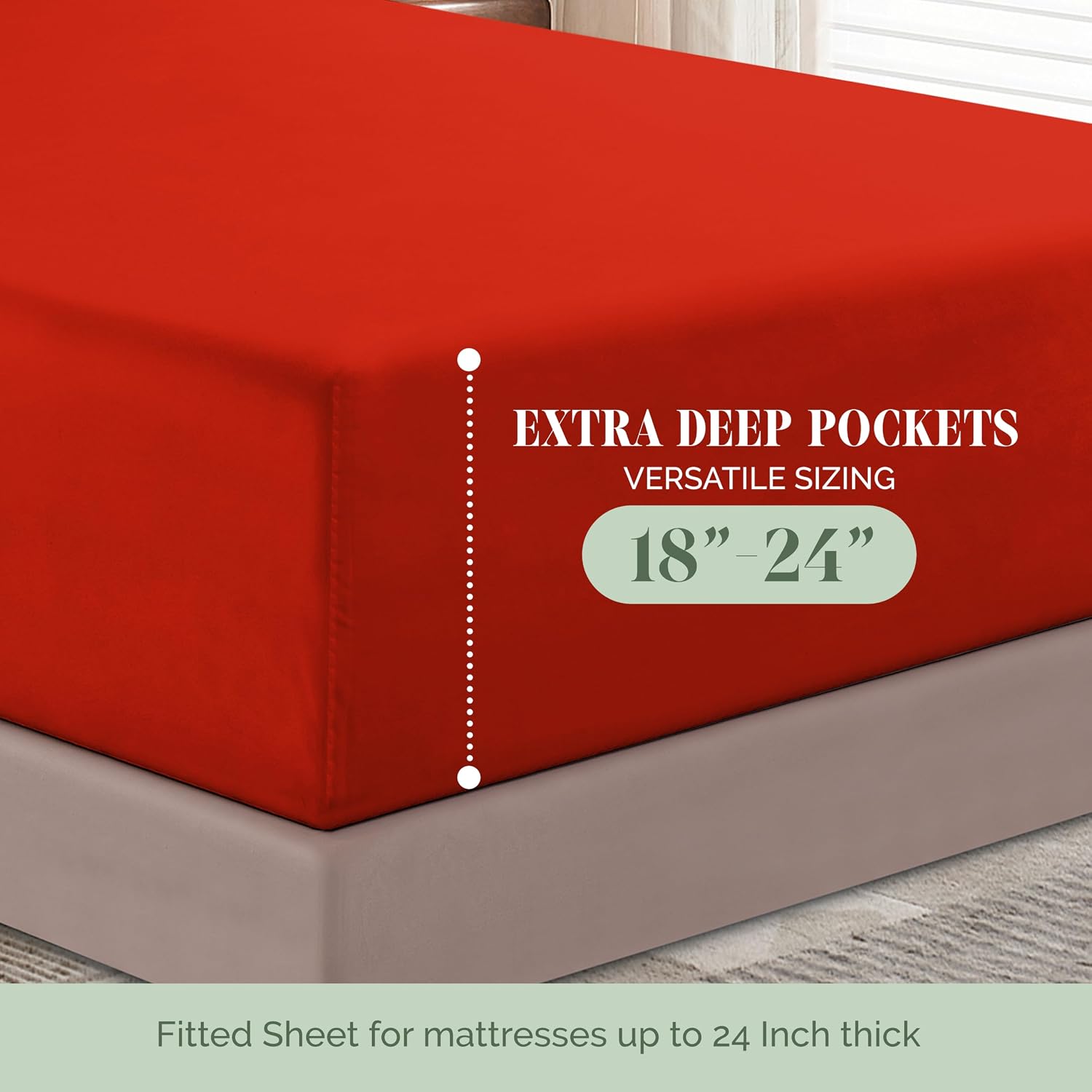 Extra deep Pocket 3 Line Embroidery, 6-Piece Sheet Set