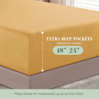 Extra deep Pocket 3 Line Embroidery, 6-Piece Sheet Set