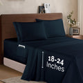 Extra deep 18-24 Inch Pocket 3 Line Embroidery, 4-Piece Sheet Set, Moody Shades