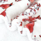Christmas Sherpa Throw with Flannel Fleece - 50 x 60 inches
