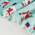 Christmas Sherpa Throw with Flannel Fleece - 50 x 60 inches