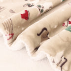 Christmas Sherpa Throw with Flannel Fleece - 50 x 60 inches