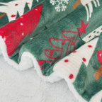 Christmas Sherpa Throw with Flannel Fleece - 50 x 60 inches