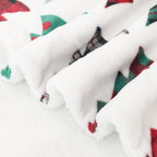 Christmas Sherpa Throw with Flannel Fleece - 50 x 60 inches