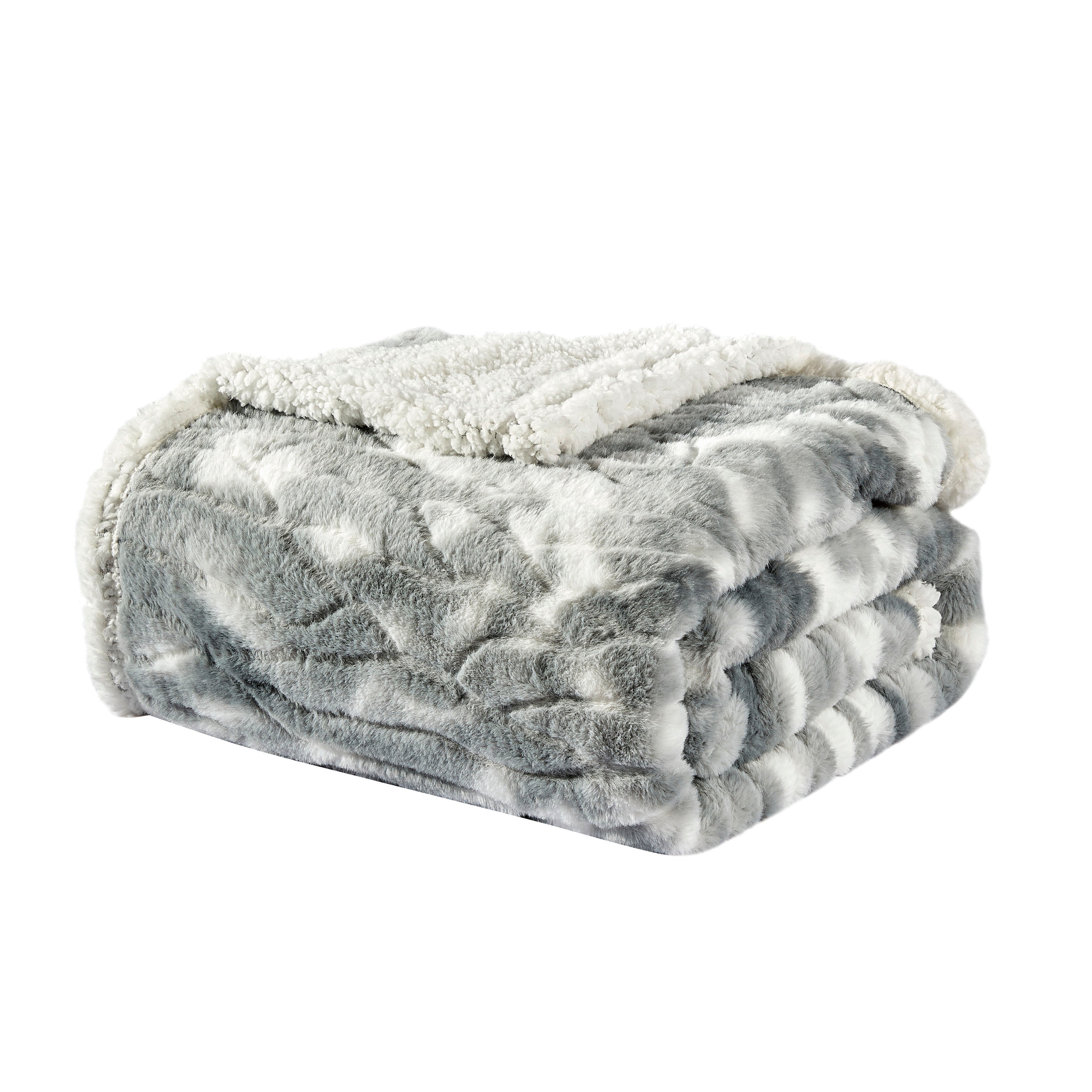 50" x 60" Printed Sherpa Back Throw